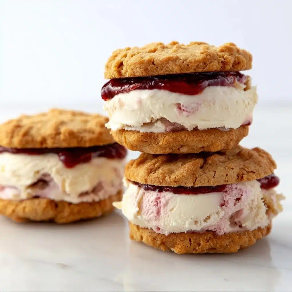 Peanut Butter and Jelly Ice Cream Sandwiches Recipe - Recipe Image