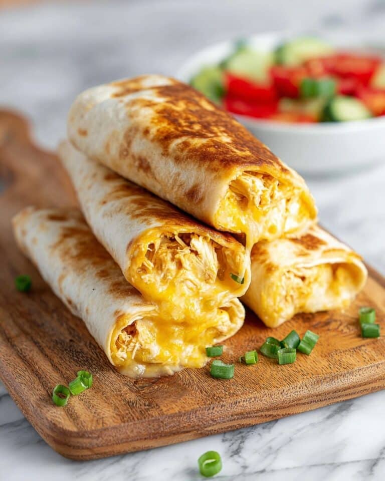 Cheesy Garlic Chicken Wraps Recipe