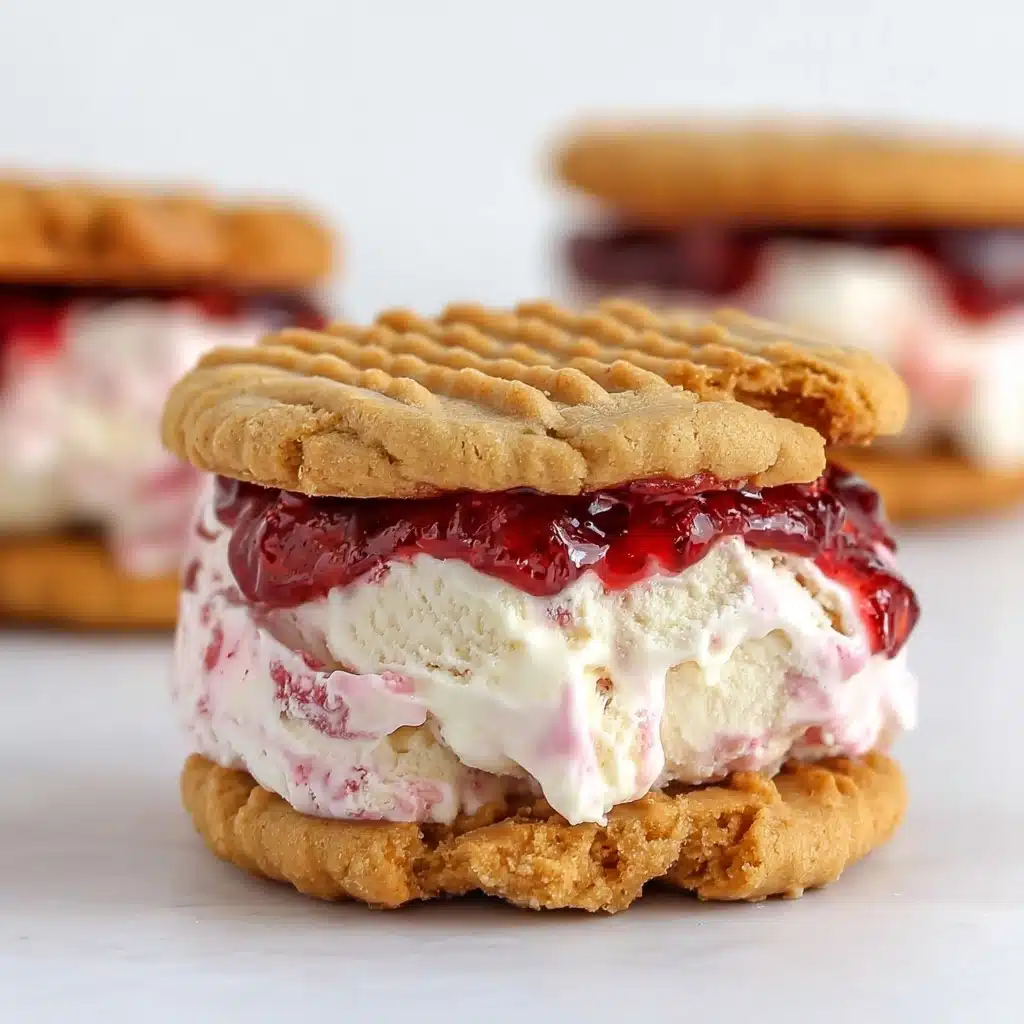 Peanut Butter and Jelly Ice Cream Sandwiches Recipe - Recipe Image