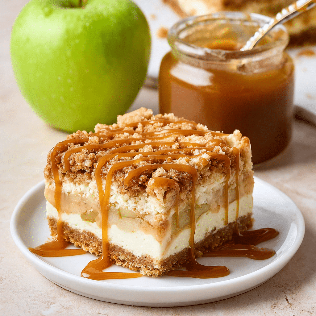 Caramel Apple Cheesecake Bars Recipe - Recipe Image
