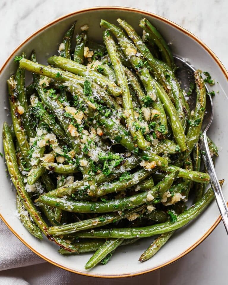 Oven-Roasted Green Beans with Parmesan, Lemon, and Garlic Recipe