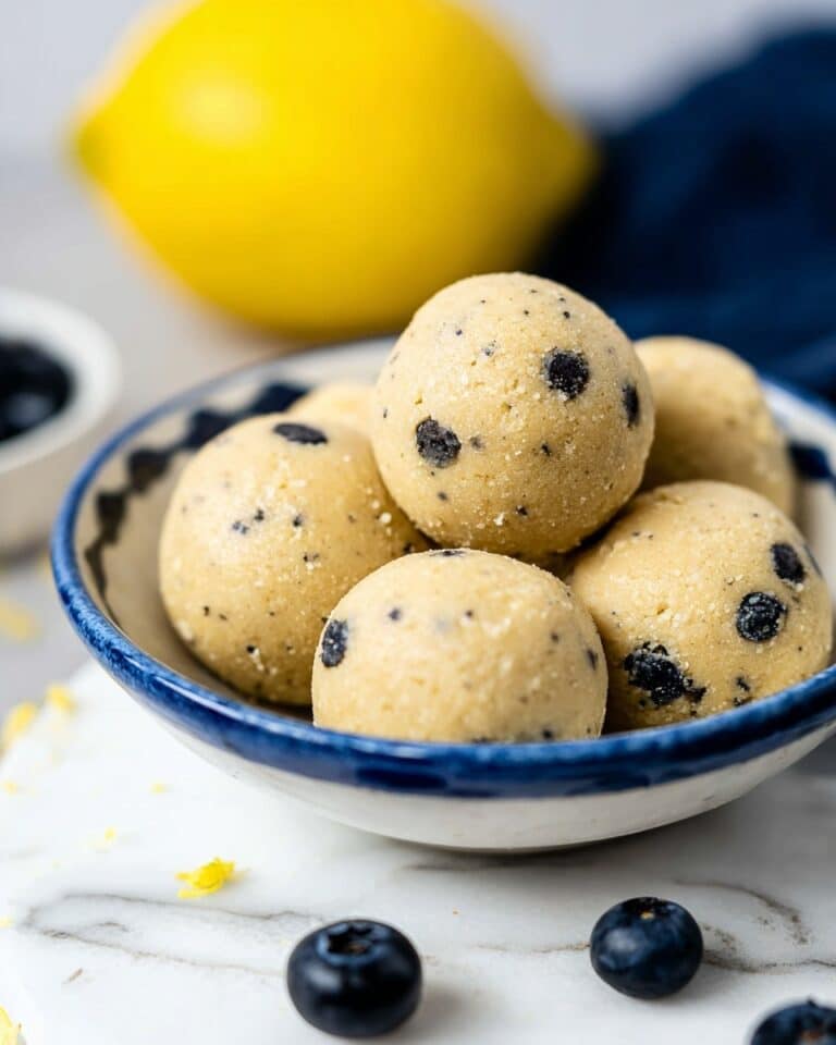 No Bake Lemon Blueberry Energy Bites Recipe