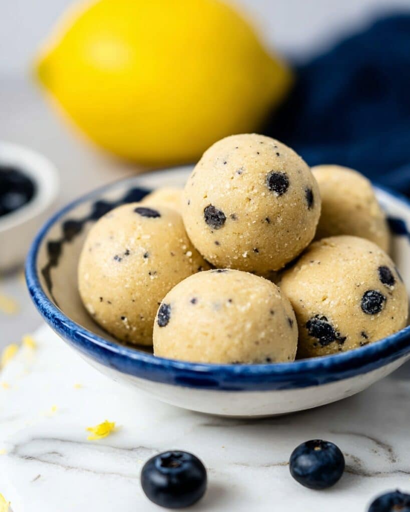 No Bake Lemon Blueberry Energy Bites Recipe