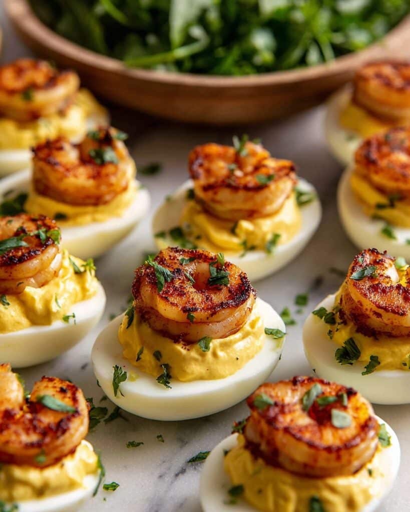 The Best Cajun Shrimp Deviled Eggs Recipe