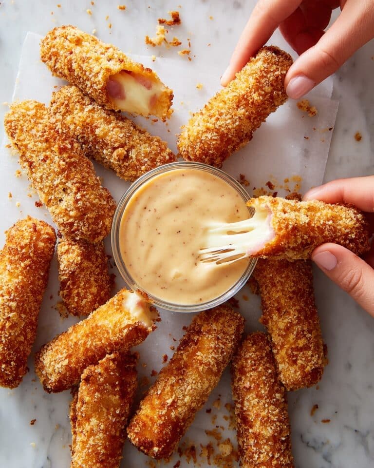 Fried Ham & Cheese Mozzarella Sticks Recipe