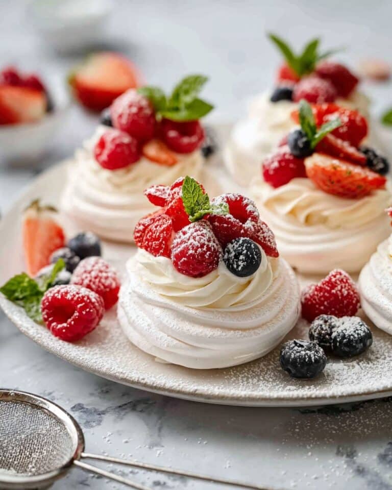 Mini Pavlovas with Fresh Fruit and Cream Recipe