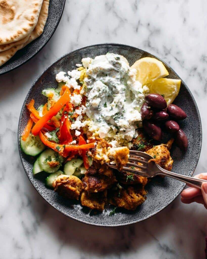 Sheet Pan Chicken Pitas with Tzatziki Recipe