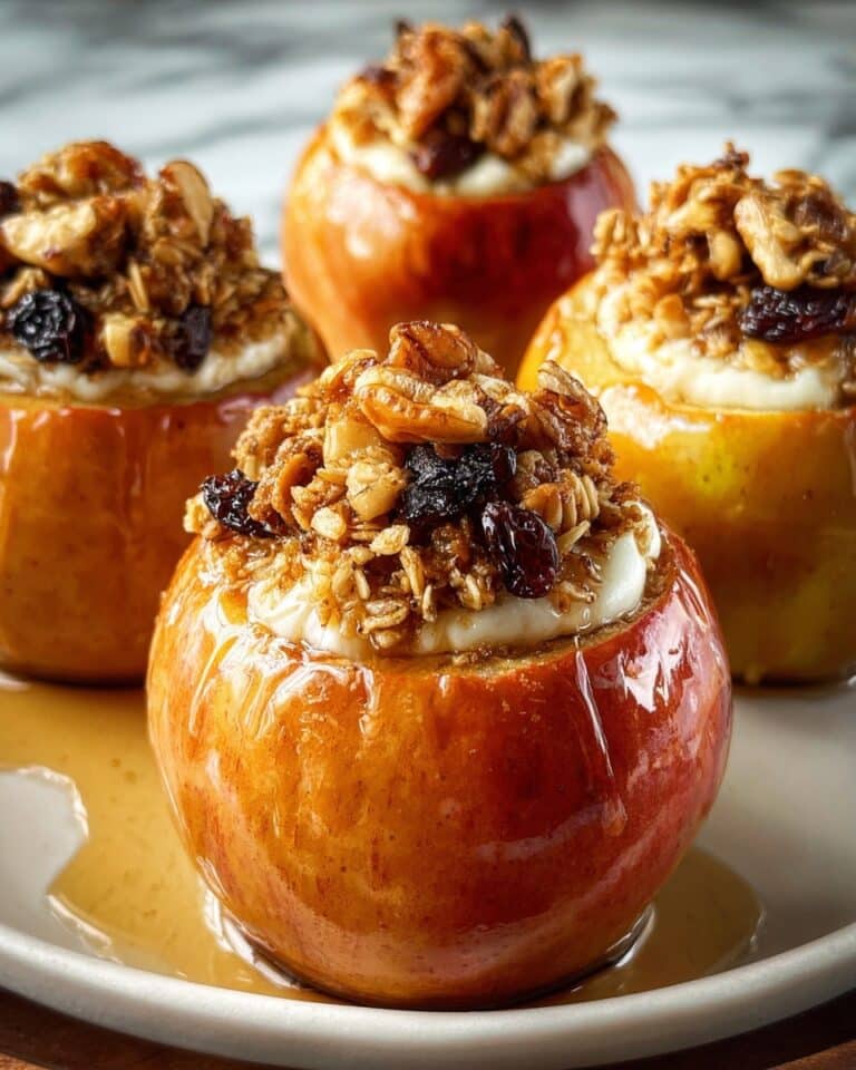 Baked Apples with Nut, Dried Fruit, and Granola Filling Recipe