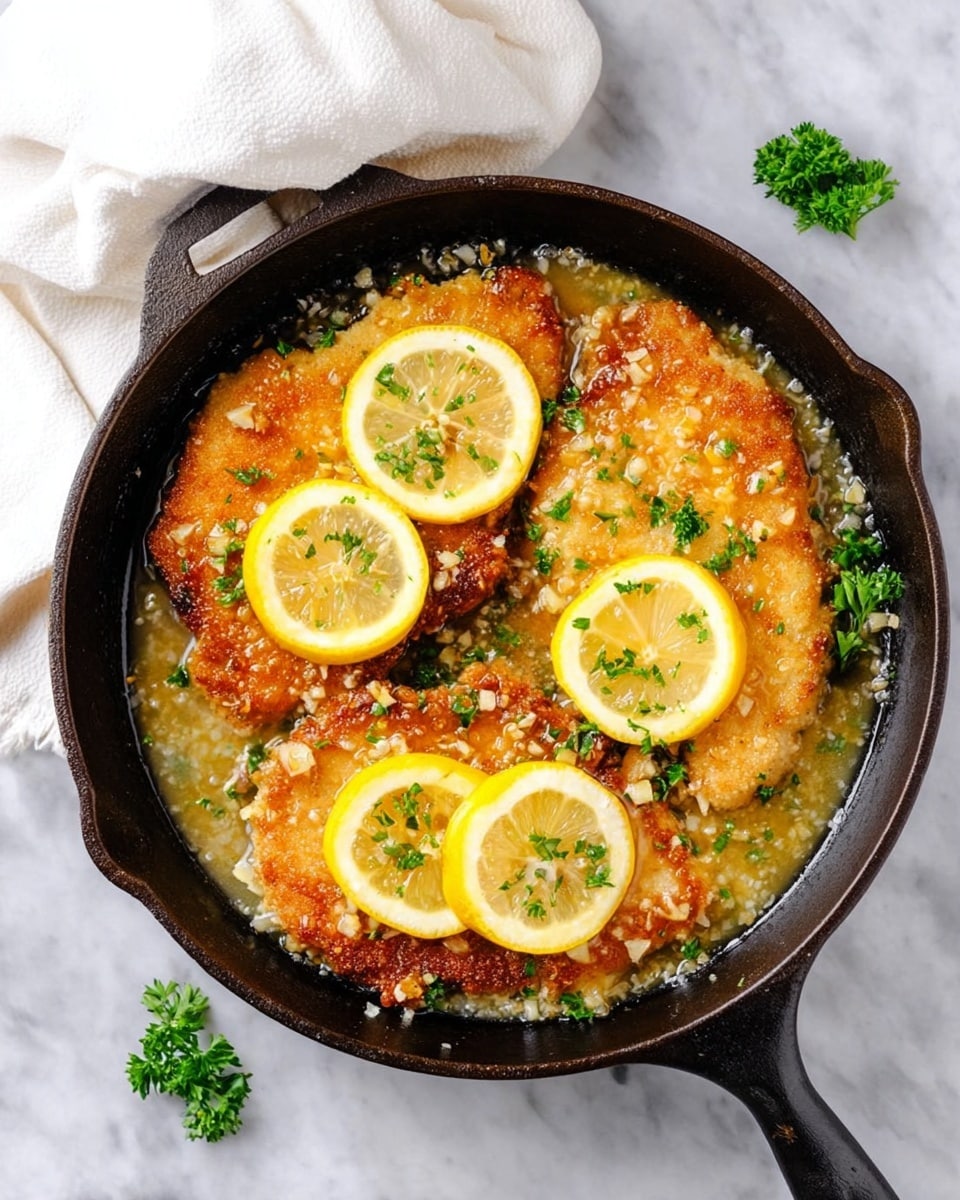 A white plate holds a meal with three layers: on the left side, there is a bed of white cooked rice with soft, separate grains; next to the rice, a golden-brown baked chicken breast with a slightly crispy, seasoned crust topped with small green parsley leaves; on the right, a cluster of bright green steamed broccoli florets with a tender texture. The plate is placed on another white plate, set against a white marbled background, with some green parsley and a cast iron pan blurred in the background. Photo taken with an iphone --ar 4:5 --v 7