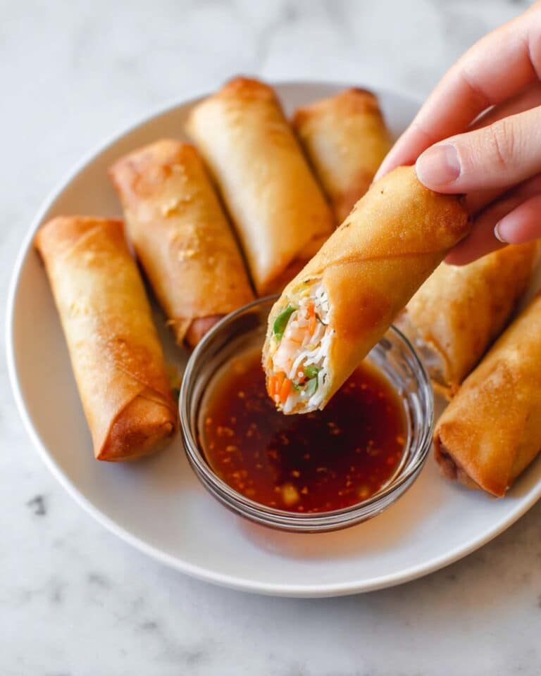 Crispy Chicken and Mushroom Spring Rolls with Dipping Sauce Recipe