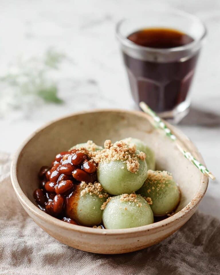 Yomogi Dango with Azuki Bean Paste and Kinako Recipe