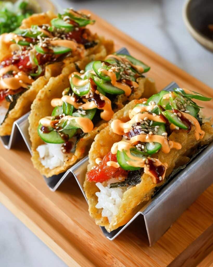 Spicy Tuna Sushi Tacos Recipe