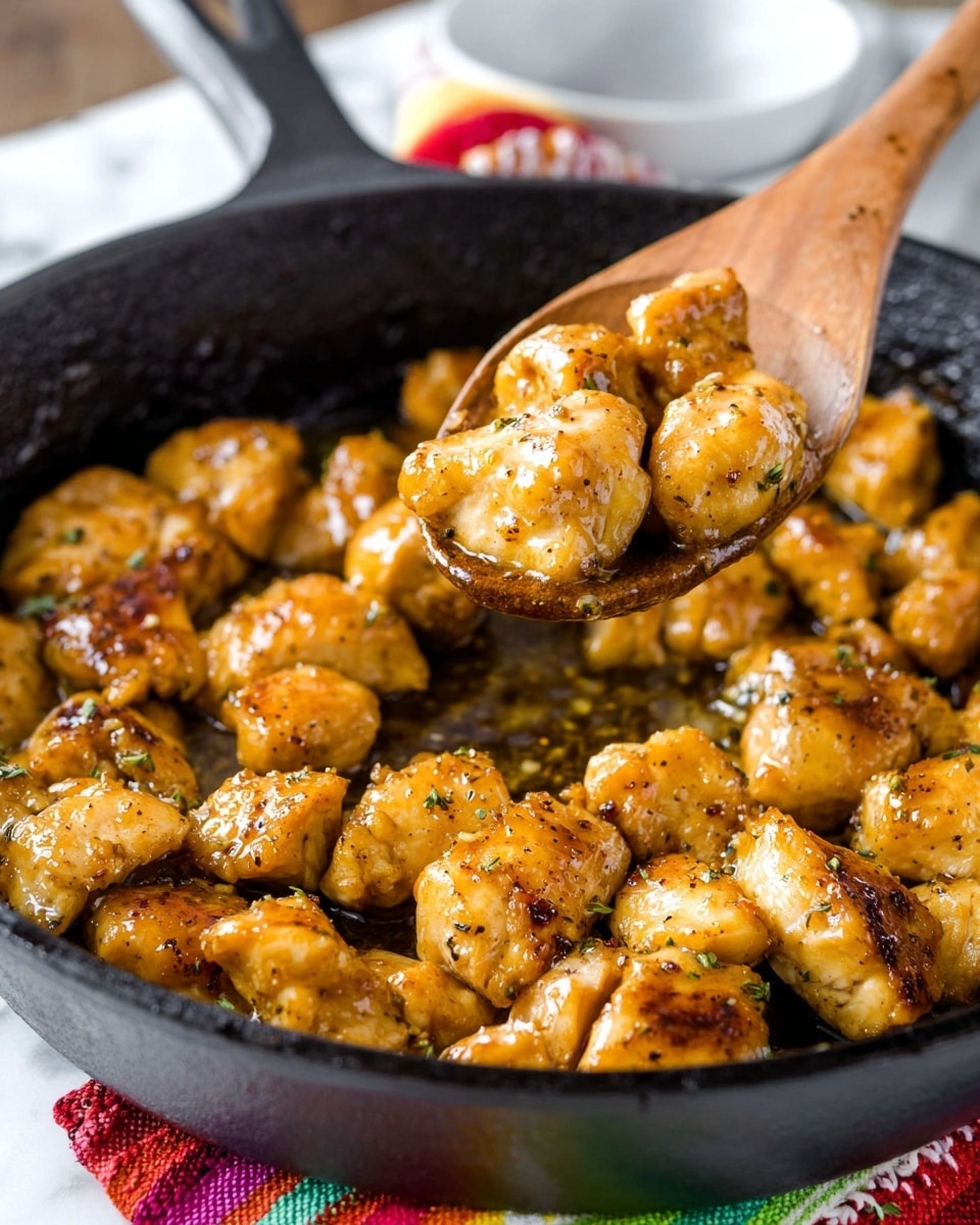 The image shows a close-up of a white rectangular plate with a three-layered meal. The main layer at the front is made up of chunky pieces of golden-brown cooked chicken with a light glaze and visible herbs seasoning the surface. Behind the chicken layer, on the left, are small roasted potato pieces with a browned, crispy texture. The third layer, placed behind the chicken towards the back of the plate, consists of bright orange carrot slices mixed with green peas, adding a fresh pop of color. A silver fork rests on the right side of the plate, and the plate is placed on a colorful striped cloth over a white marbled surface. photo taken with an iphone --ar 4:5 --v 7