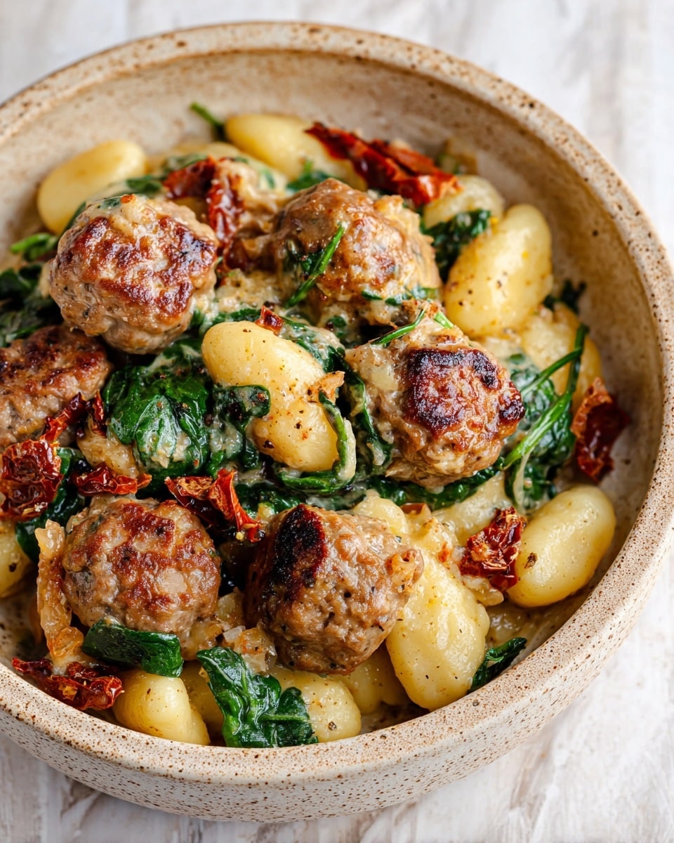 Tuscan Chicken Meatballs with Gnocchi Recipe