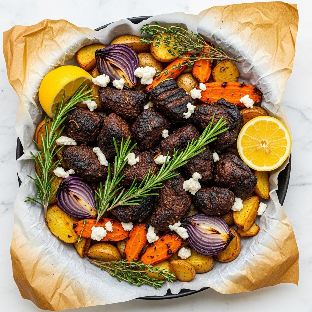 Greek Lamb Kleftiko with Roasted Vegetables and Feta Recipe
