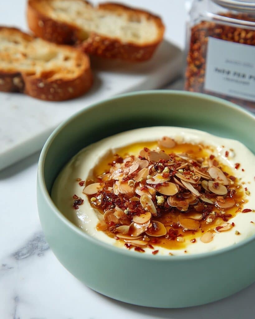 Creamy Goat Cheese Dip with Fig Jam and Toasted Almonds Recipe