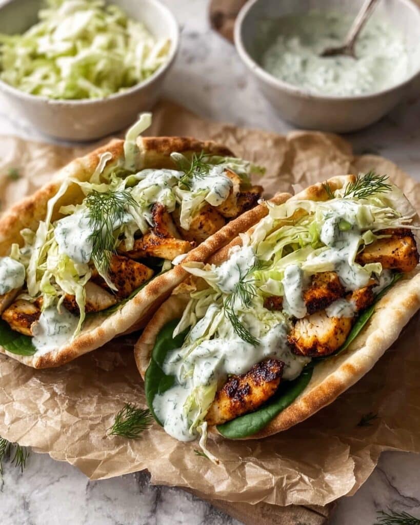 Sheet Pan Chicken Pitas with Herby Ranch Recipe