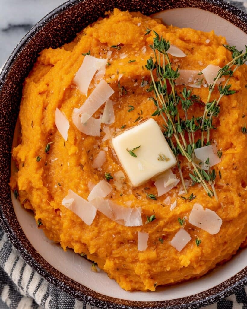 Creamy Maple Parmesan Mashed Butternut Squash Recipe
