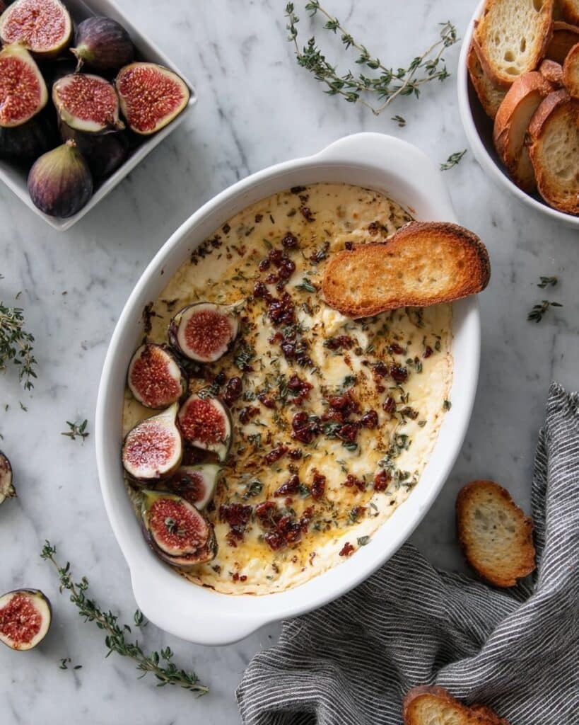 Fig Honey Ricotta Mascarpone Dip with Crispy Prosciutto Recipe