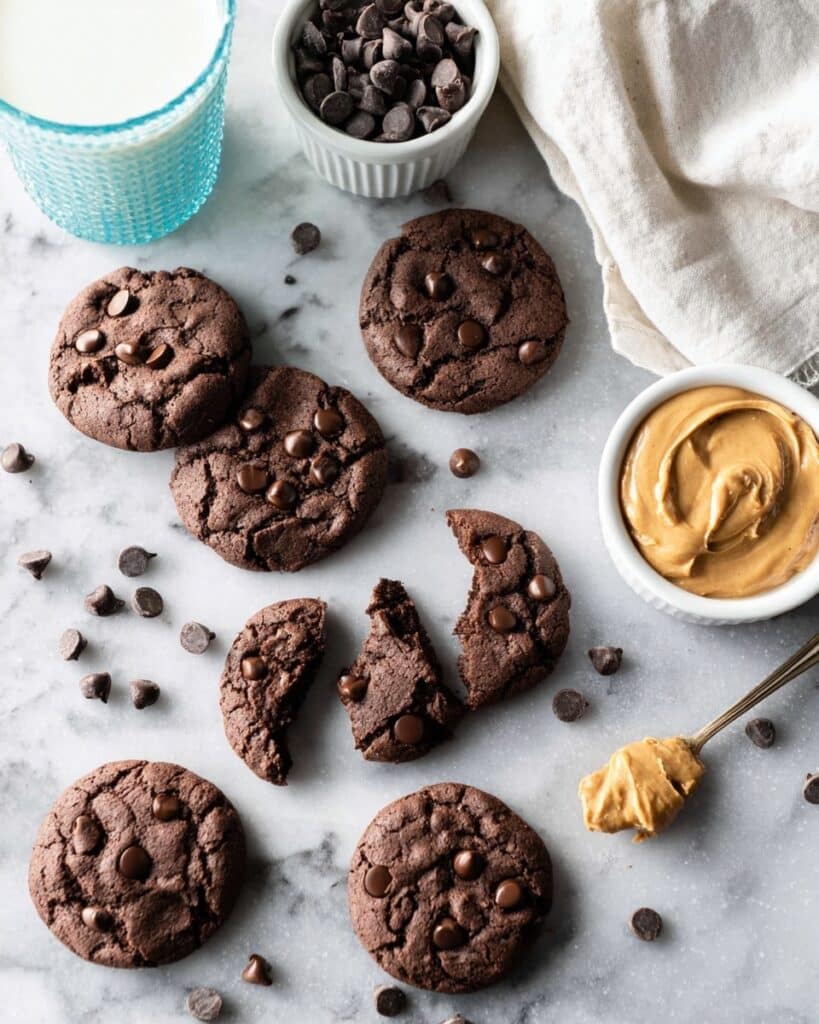 One-Bowl Flourless Dark Chocolate Peanut Butter Cookies Recipe