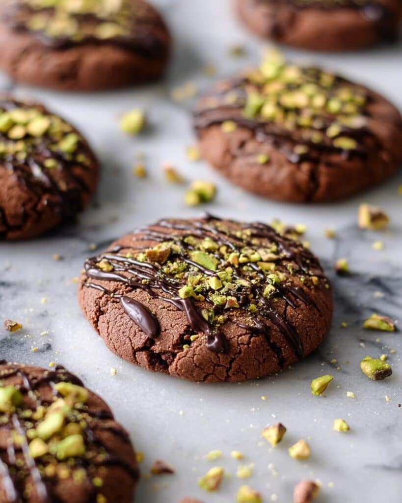 Salted Triple Chocolate Pistachio Cookies Recipe