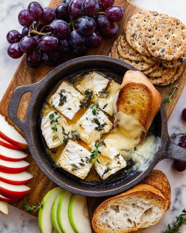 Baked Brie with Honey, Garlic, and Herbs Recipe