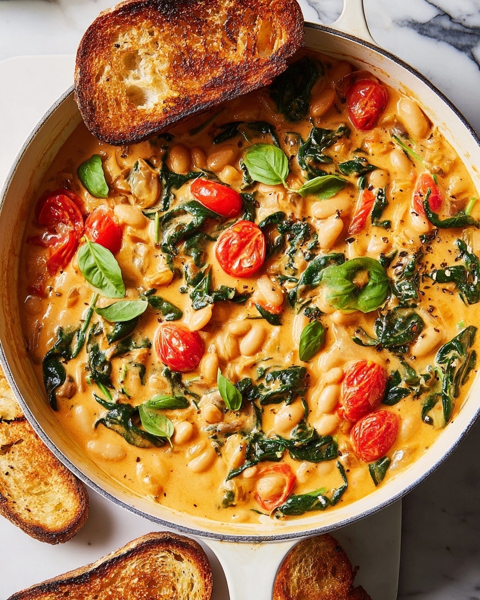 Creamy Tuscan White Bean Skillet Recipe