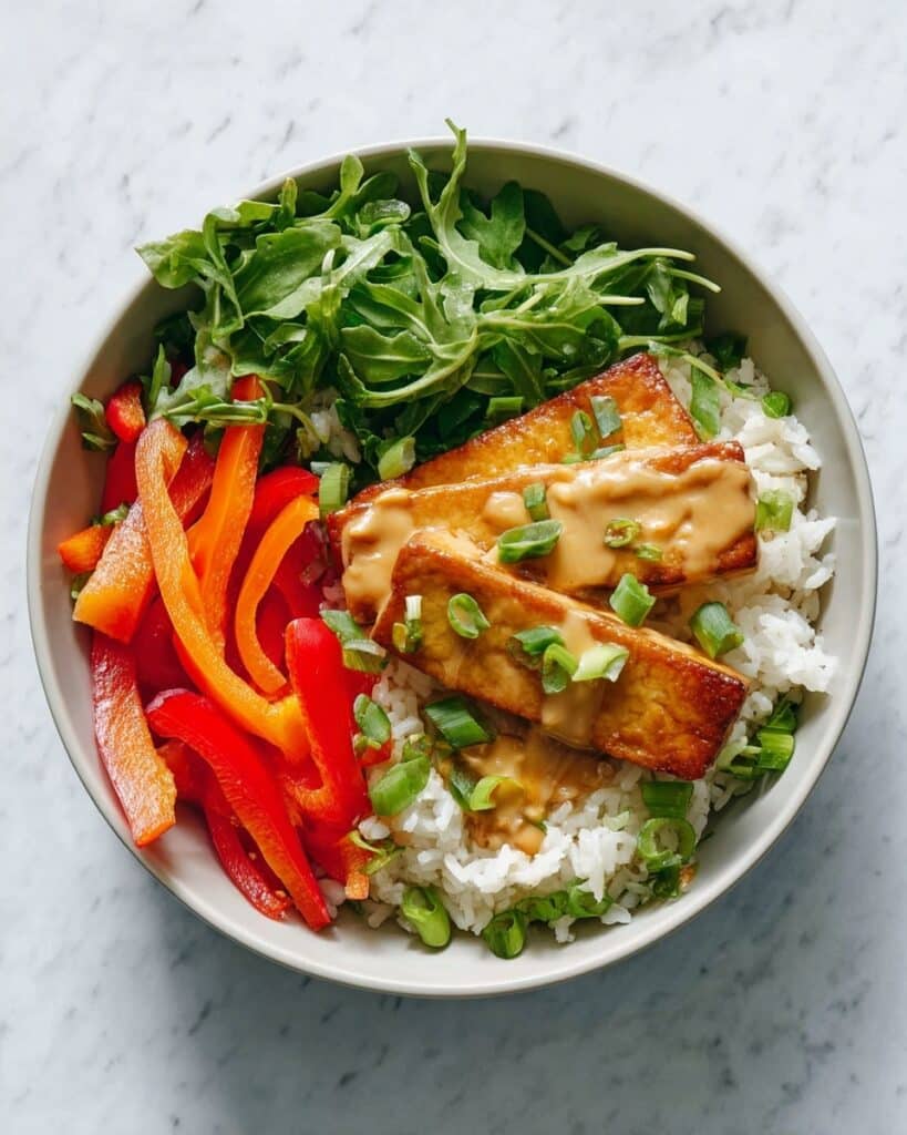 Baked Tofu with Peanut Sauce and Coconut-Lime Rice Recipe