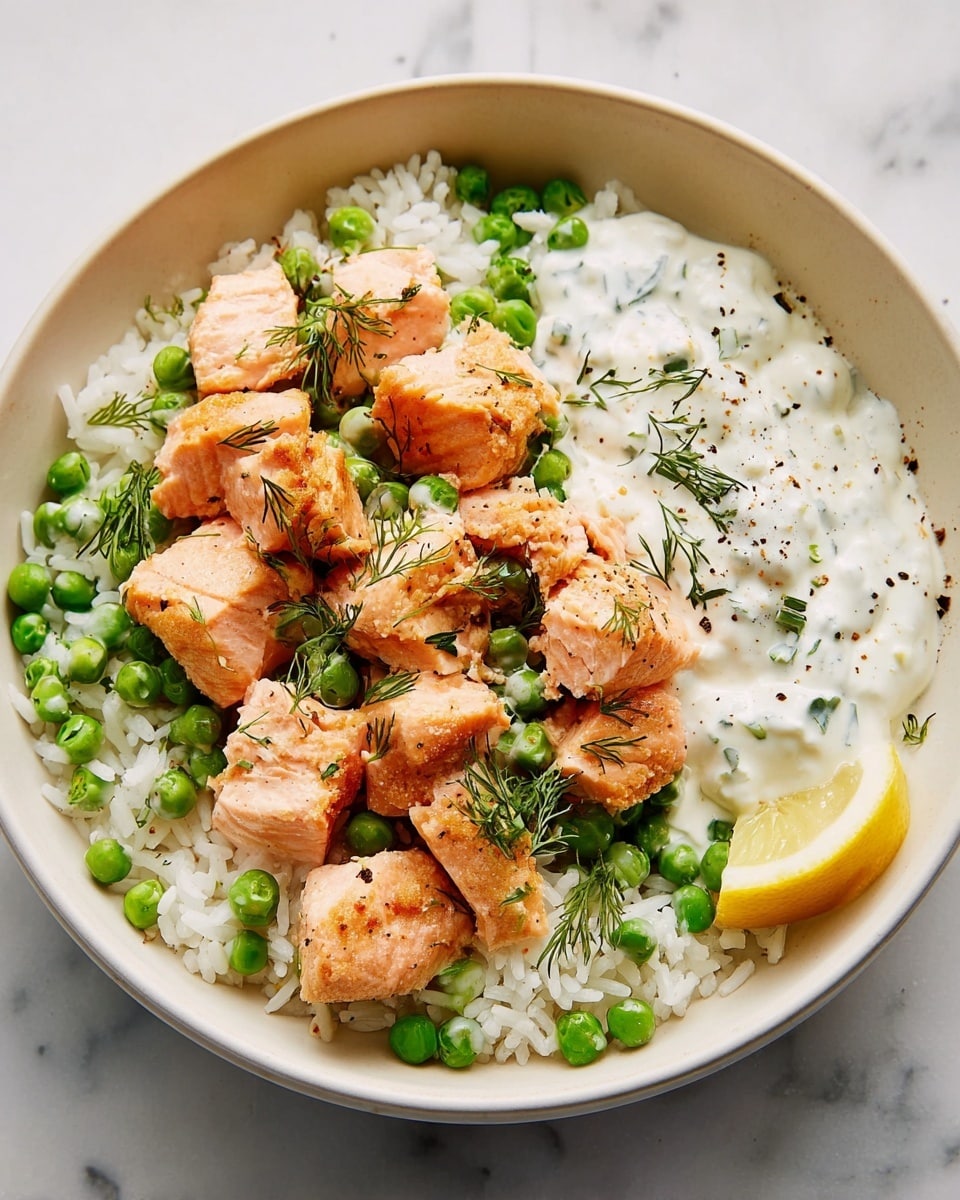 One-Pot Salmon and Dill Rice with Peas Recipe