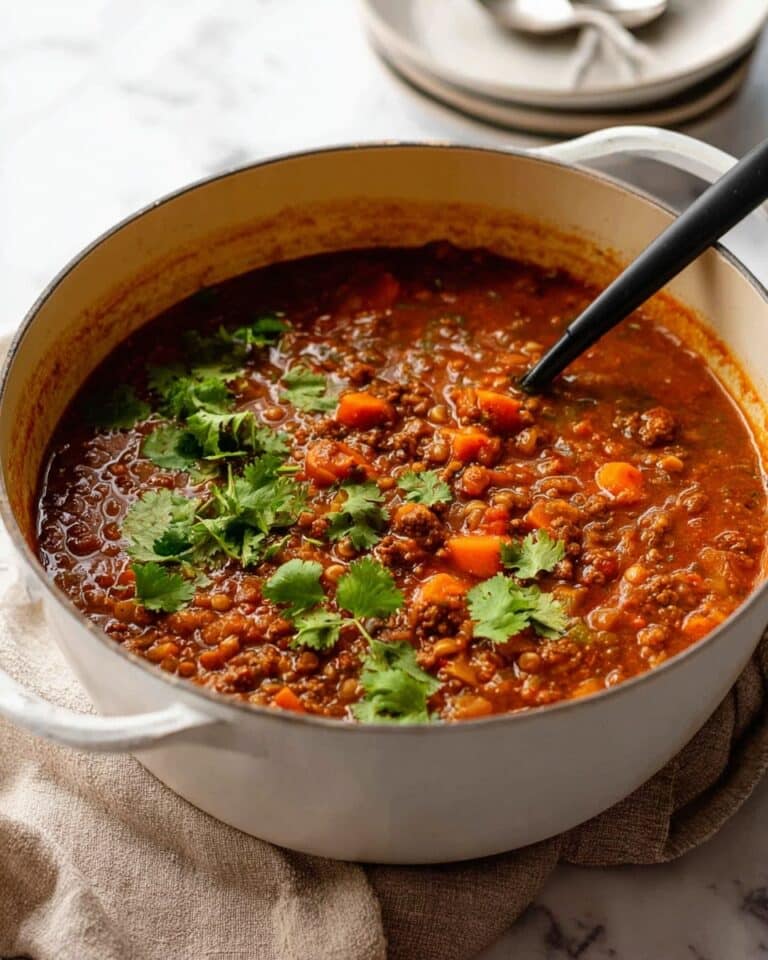 Beef & Lentil Soup with Vegetables Recipe