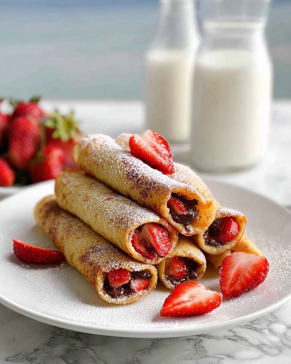 Strawberry Nutella French Toast Roll Ups Recipe