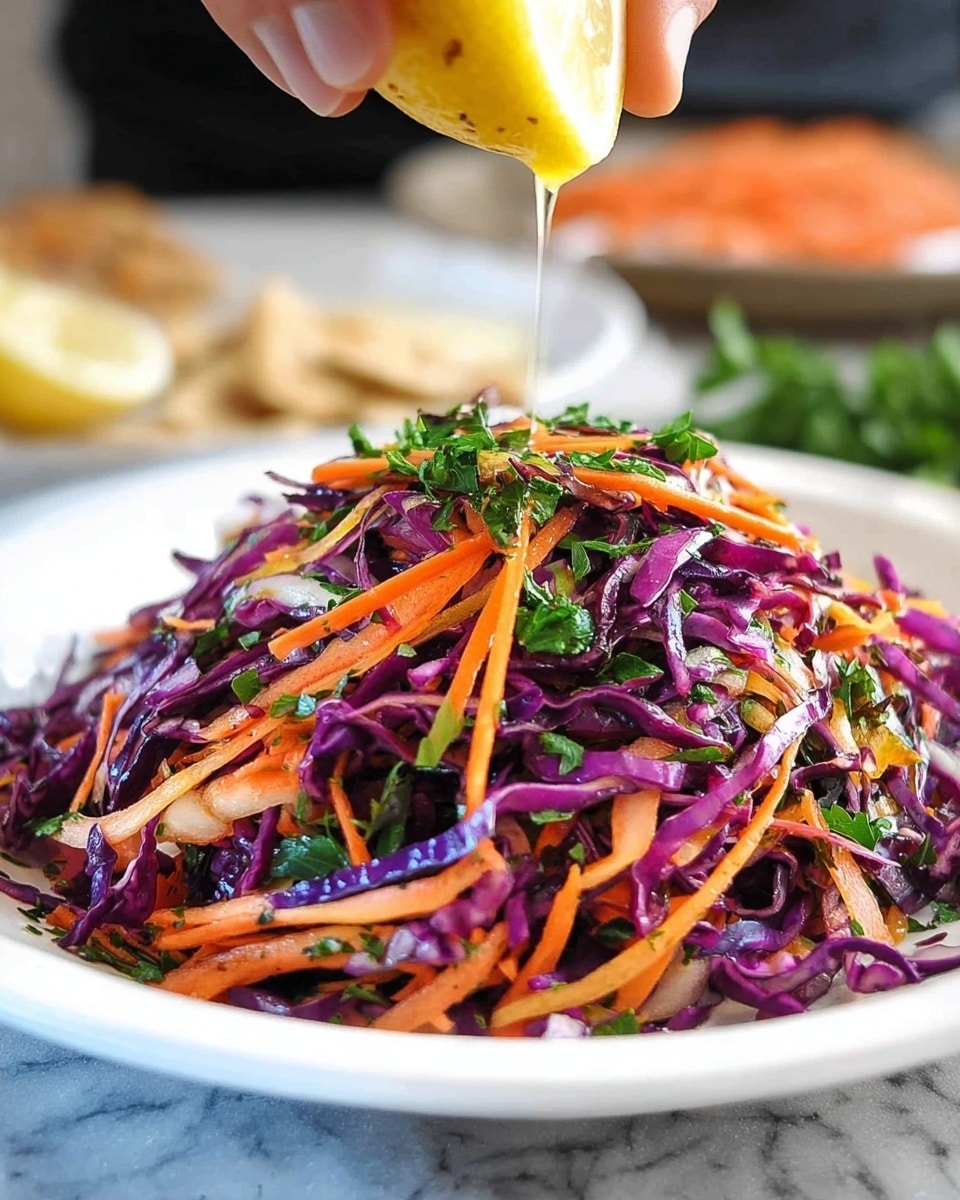Shredded Red Cabbage, Carrot and Mint Salad Recipe