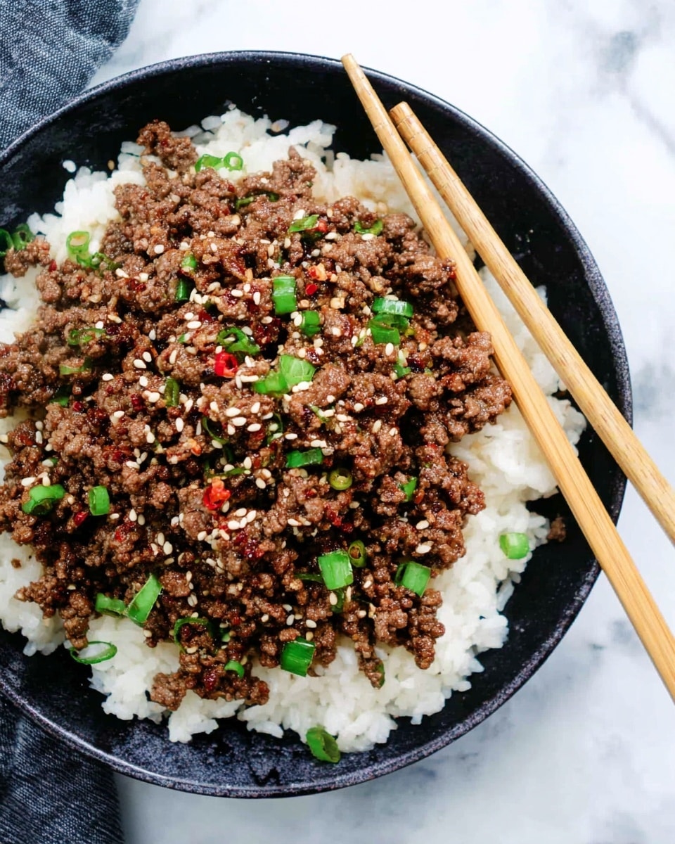 Korean Ground Beef and Rice Bowls Recipe