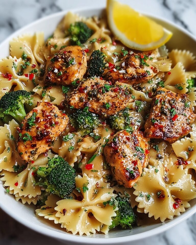 Cowboy Butter Lemon Bowtie Chicken with Broccoli Recipe
